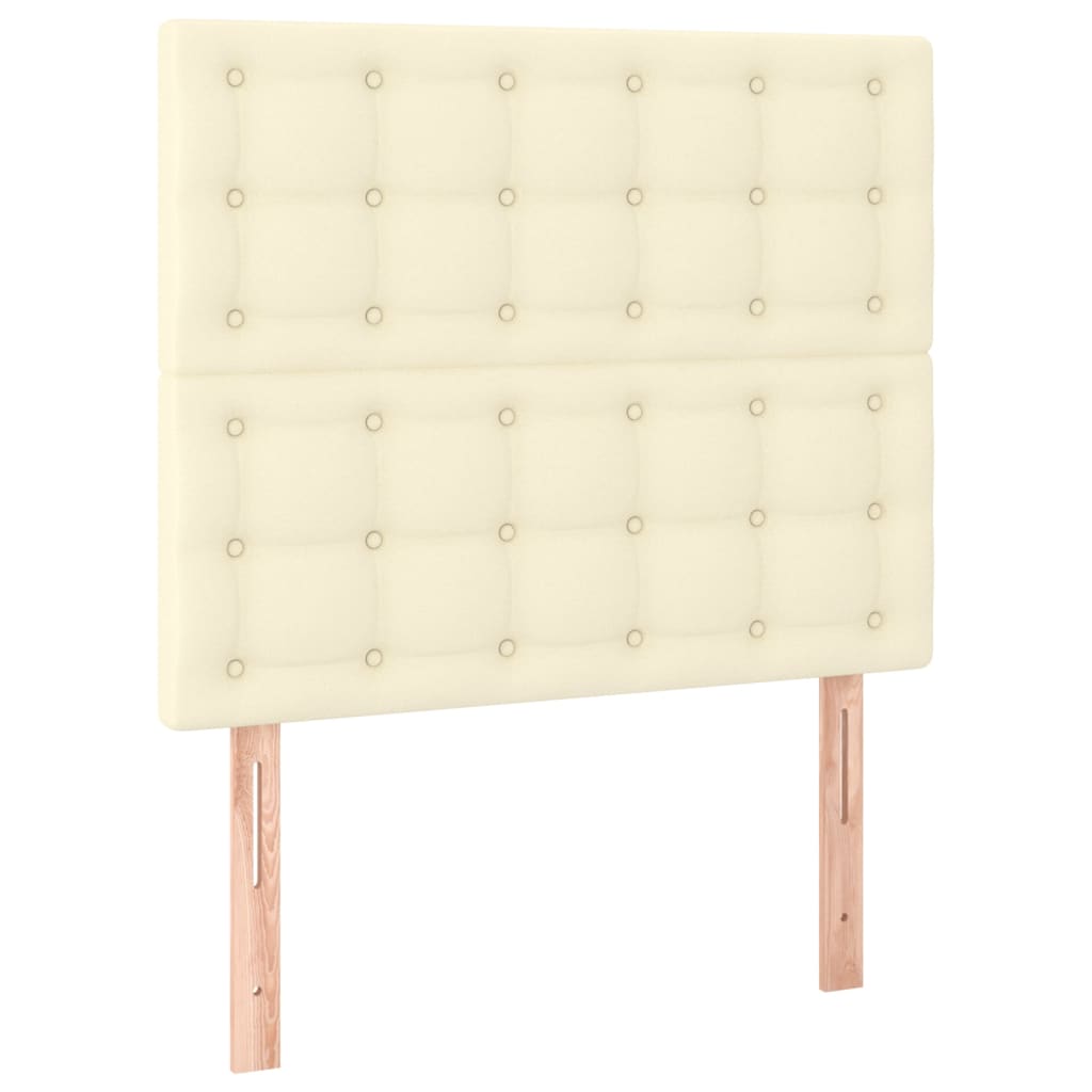Krevet s oprugama i madracem krem 90 x 200 cm od umjetne kože