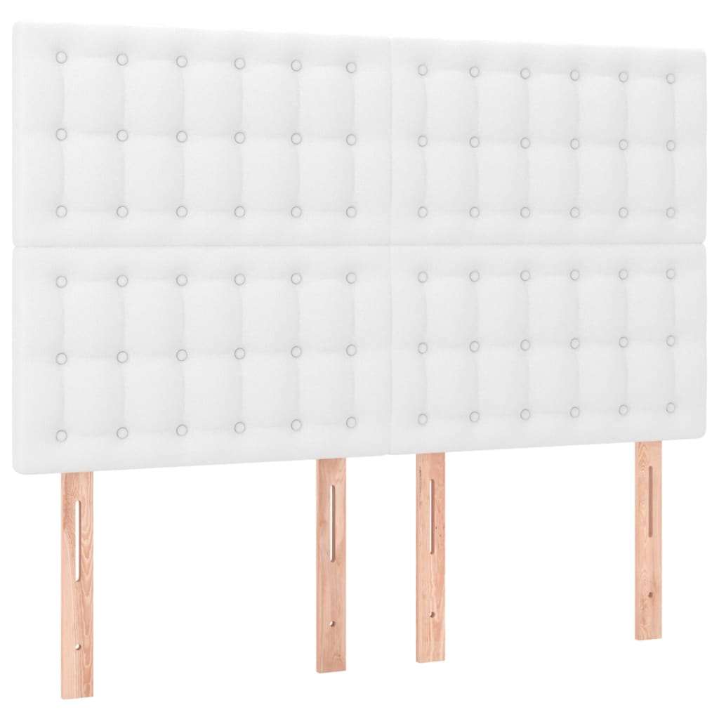 Krevet s oprugama i madracem bijeli 140x190 cm od umjetne kože
