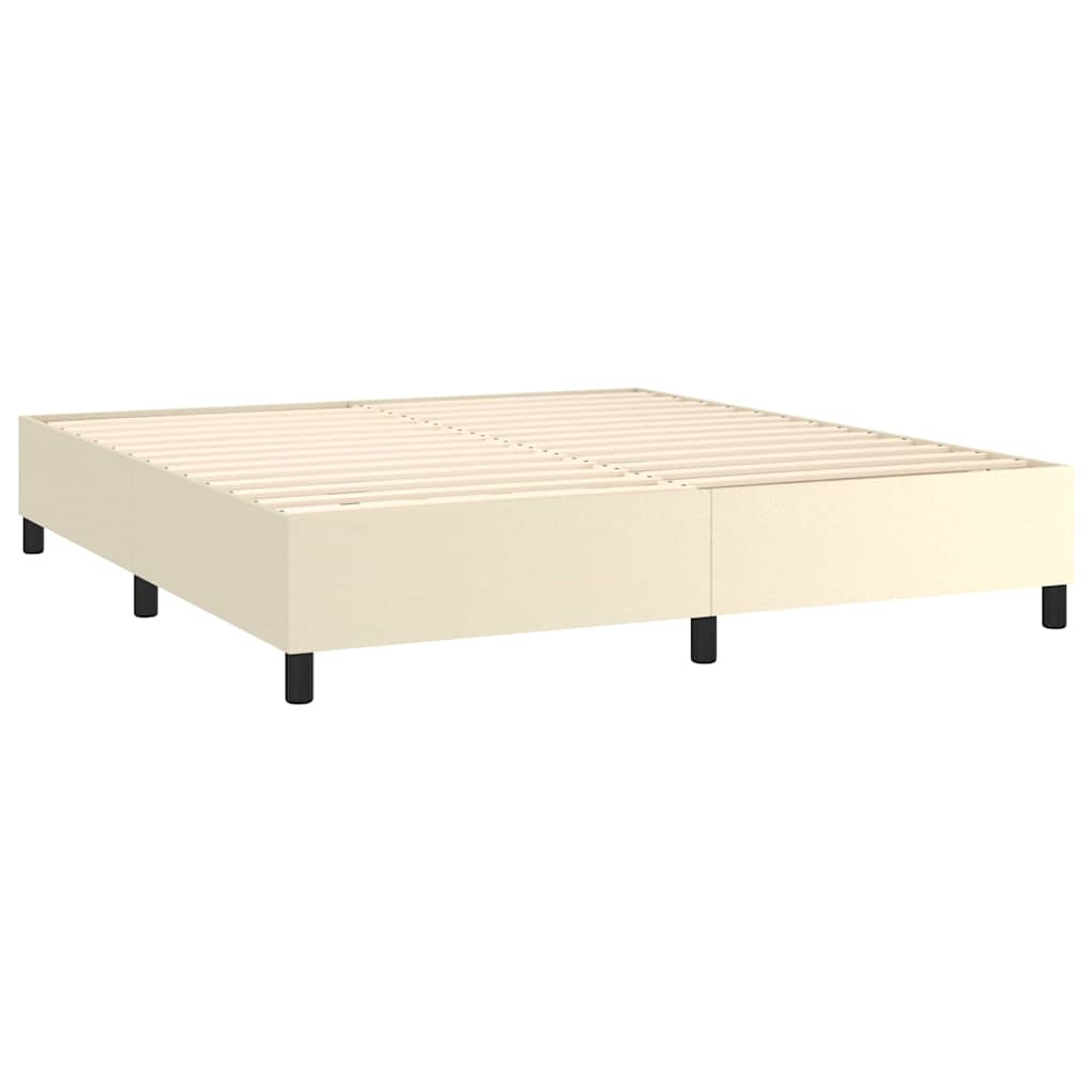 Krevet s oprugama i madracem krem 160x200 cm od umjetne kože
