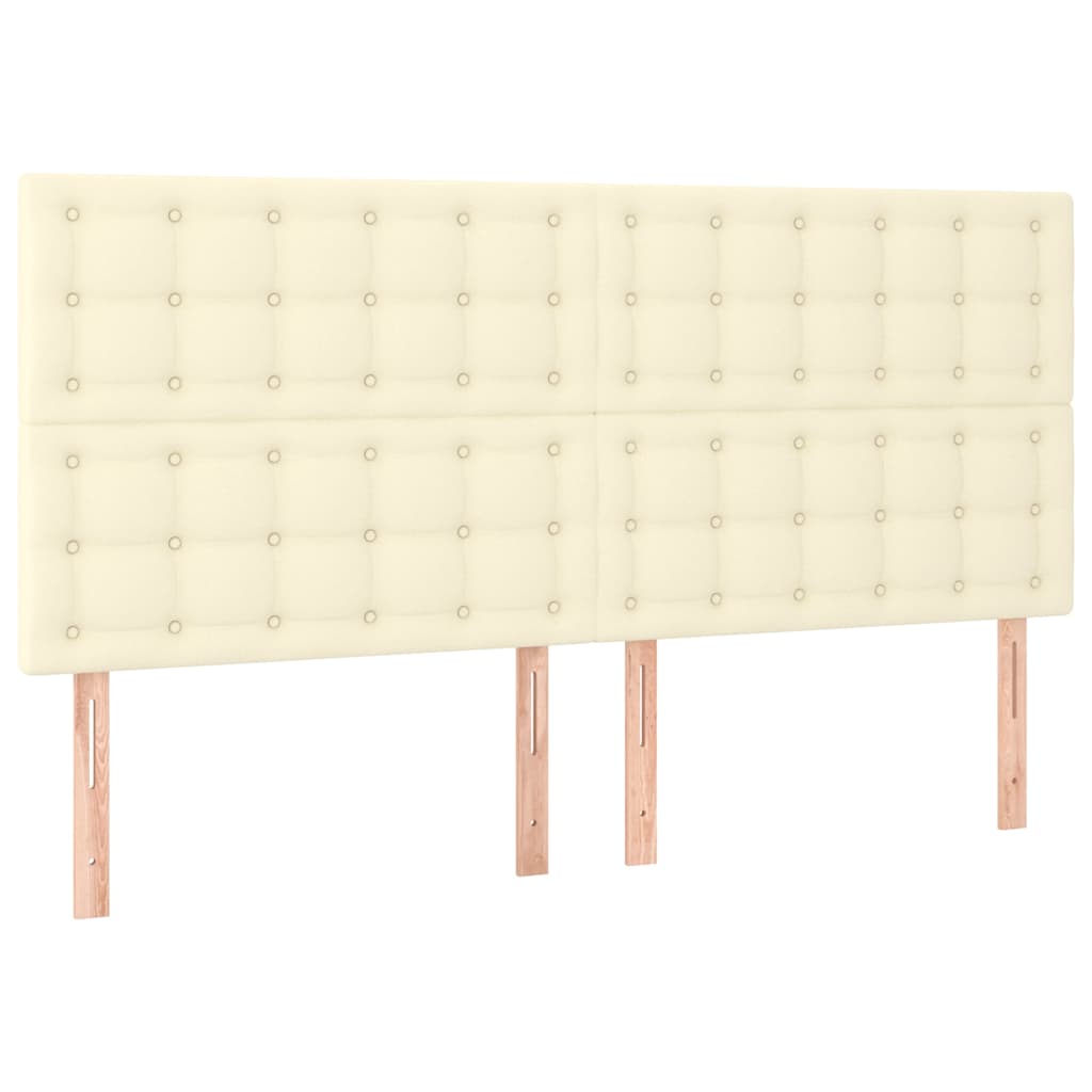 Krevet s oprugama i madracem krem 160x200 cm od umjetne kože