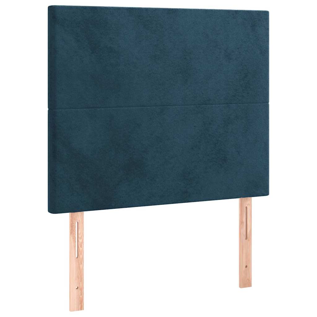 Box spring krevet s madracem tamnoplavi 90x190 cm baršunasti