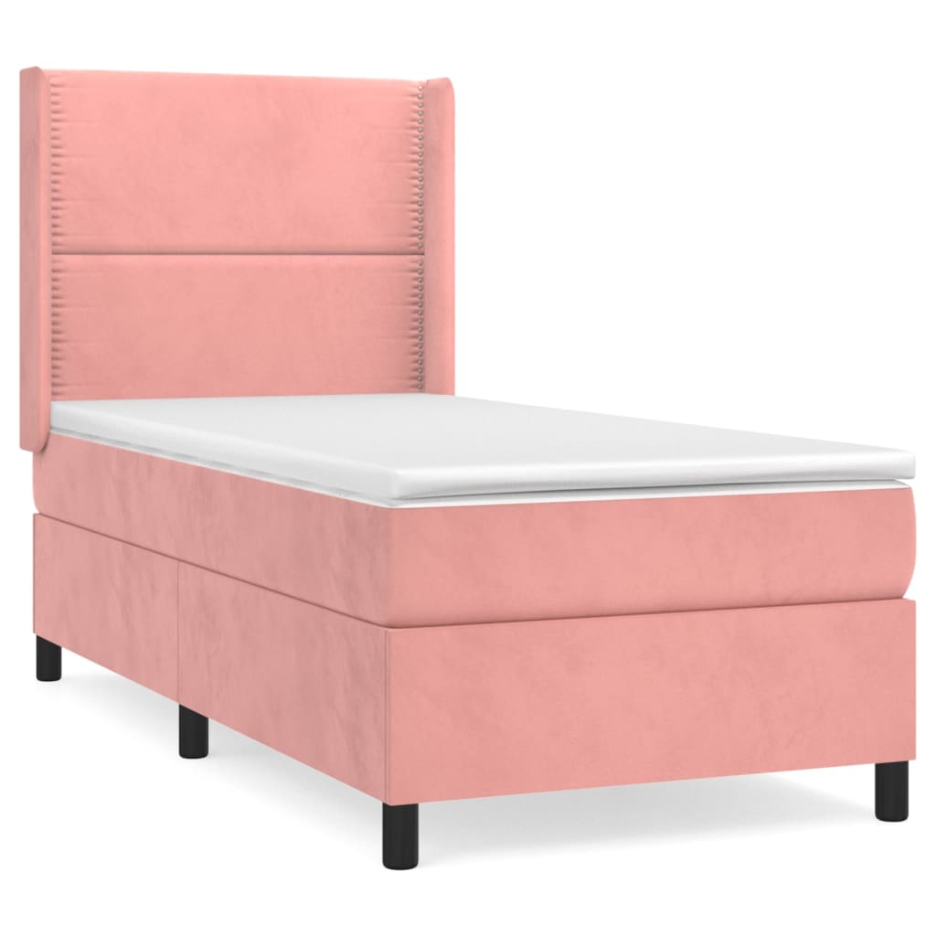 Box spring krevet s madracem ružičasti 100x200 cm baršunasti