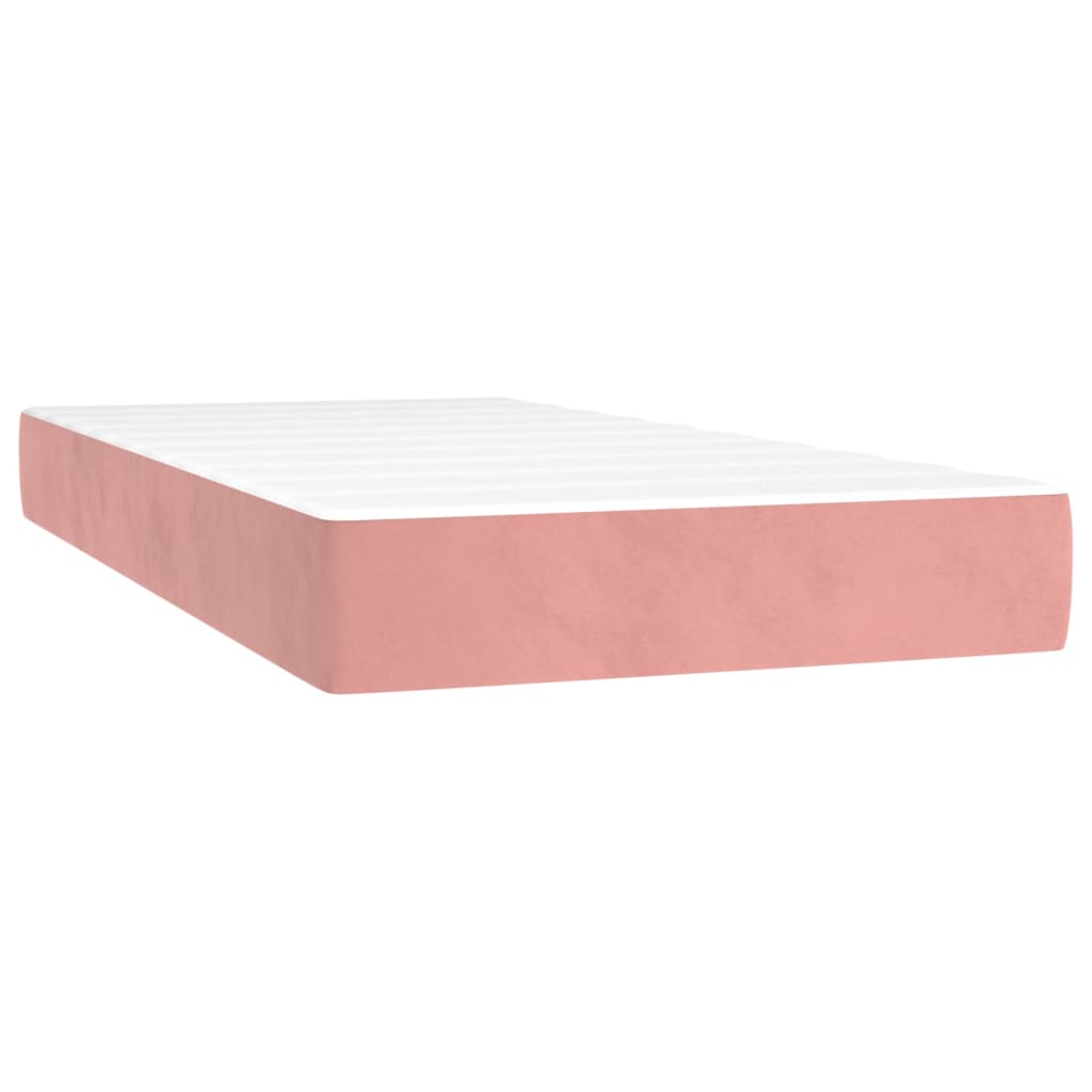 Box spring krevet s madracem ružičasti 100x200 cm baršunasti