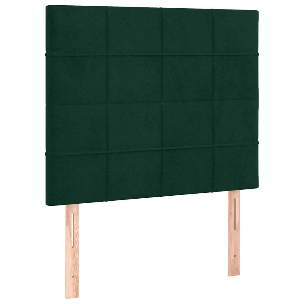 Box spring krevet s madracem tamnozeleni 80 x 200 cm baršunasti