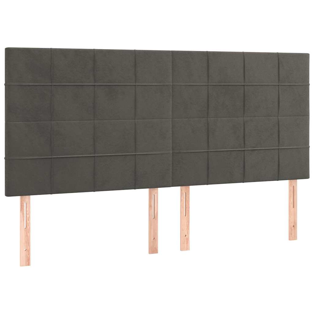 Krevet s oprugama i madracem tamnosivi 160x200 cm baršunasti