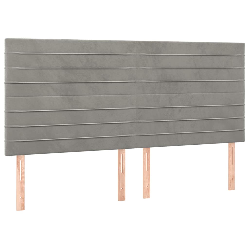 Krevet s oprugama i madracem svjetlosivi 200x200 cm baršunasti