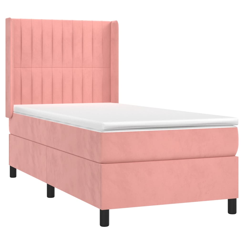 Box spring krevet s madracem ružičasti 80 x 200 cm baršunasti