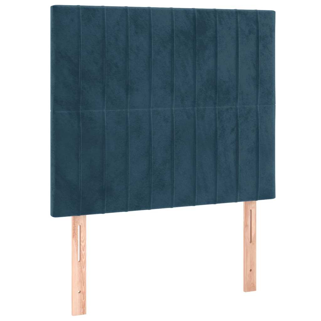 Box spring krevet s madracem tamnoplavi 90x200 cm baršunasti