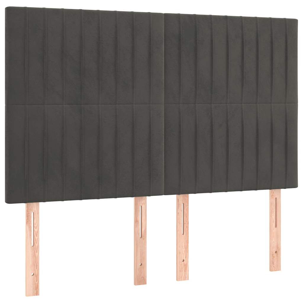 Krevet s oprugama i madracem tamnosivi 140x190 cm baršunasti