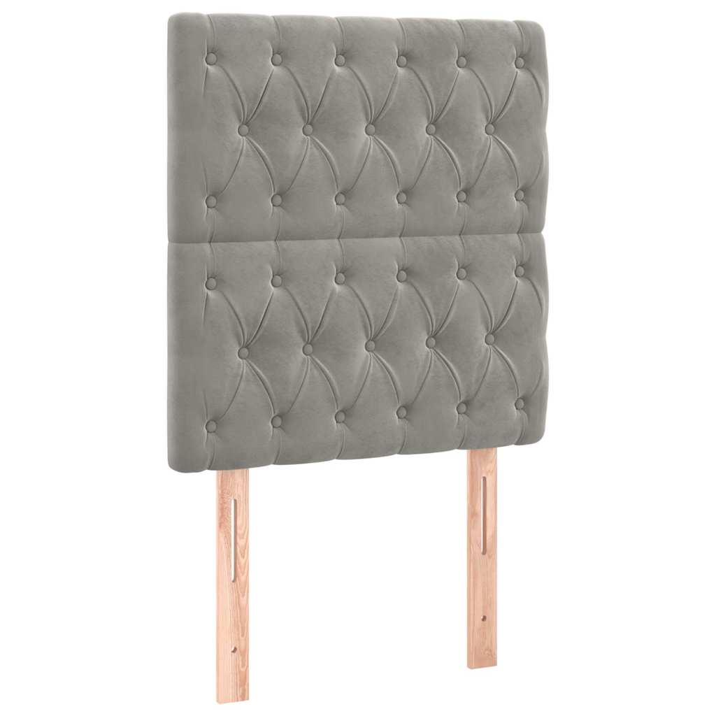 Box spring krevet s madracem svjetlosivi 80 x 200 cm baršunasti