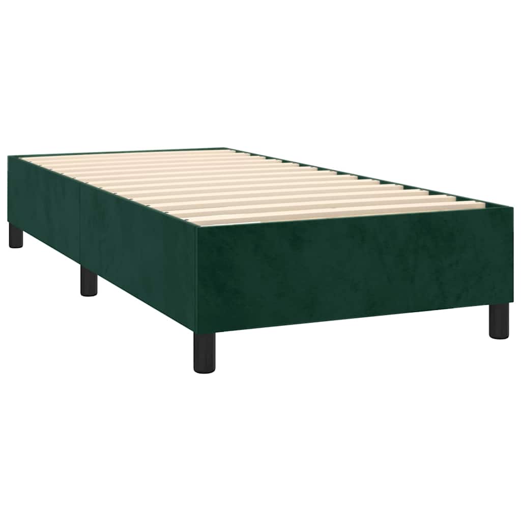 Box spring krevet s madracem tamnozeleni 80 x 200 cm baršunasti