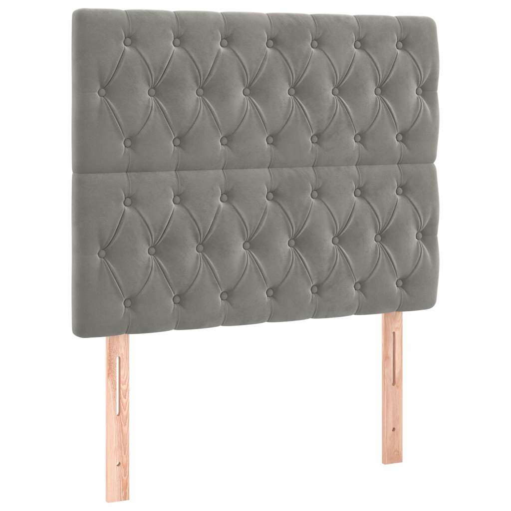 Box spring krevet s madracem svjetlosivi 100x200 cm baršunasti