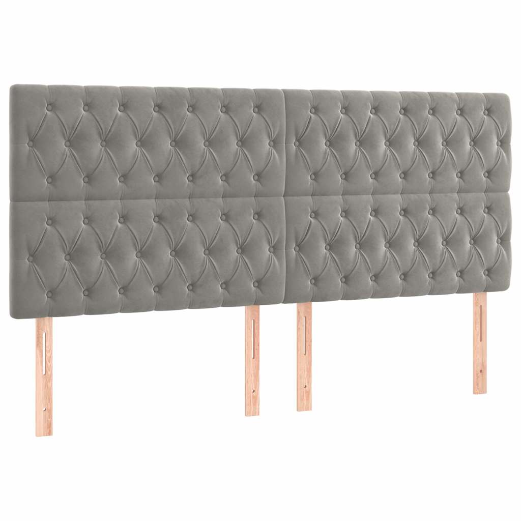 Krevet s oprugama i madracem svjetlosivi 180x200 cm baršunasti