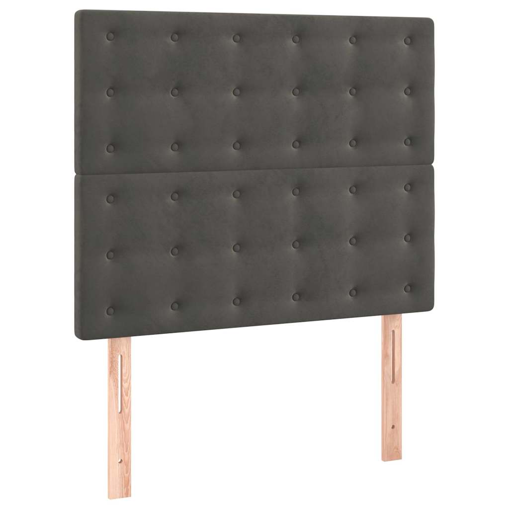Box spring krevet s madracem tamnosivi 90x200 cm baršunasti