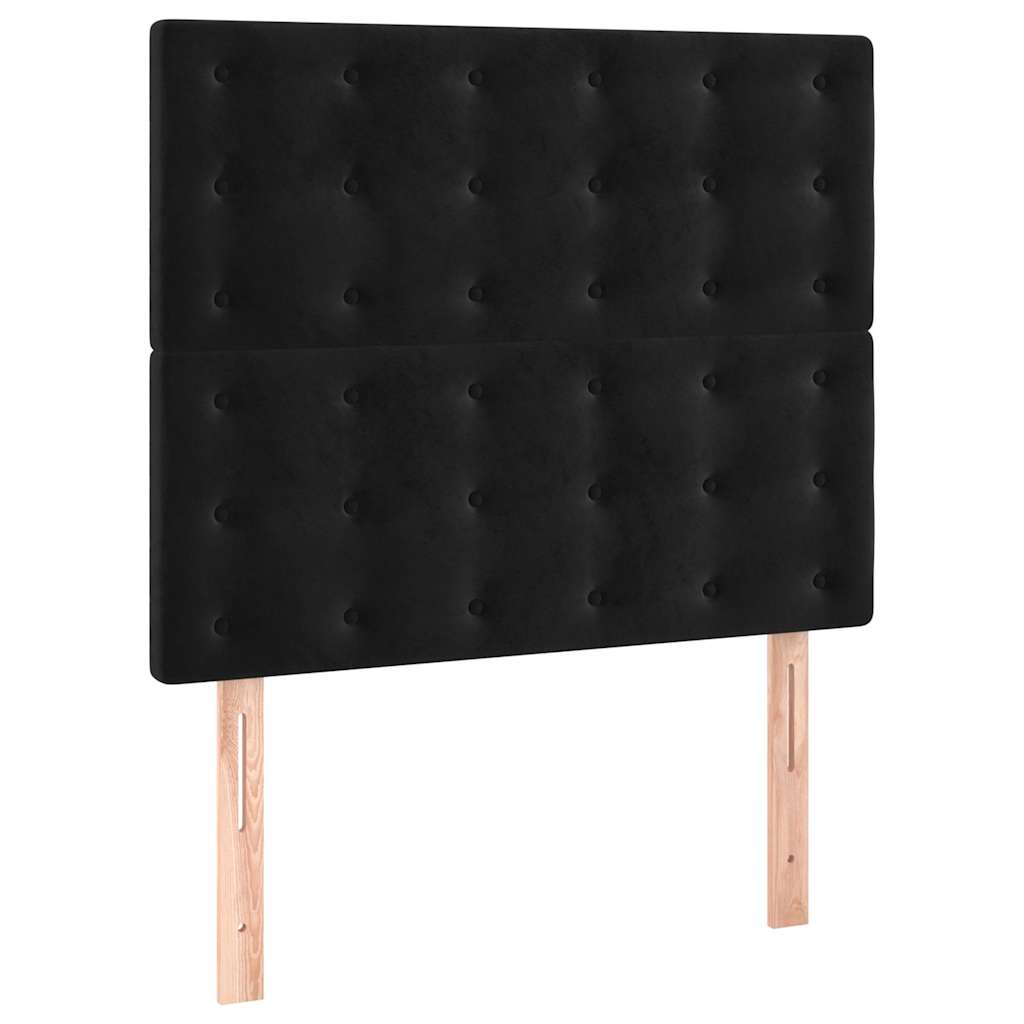 Box spring krevet s madracem crni 90x200 cm baršunasti