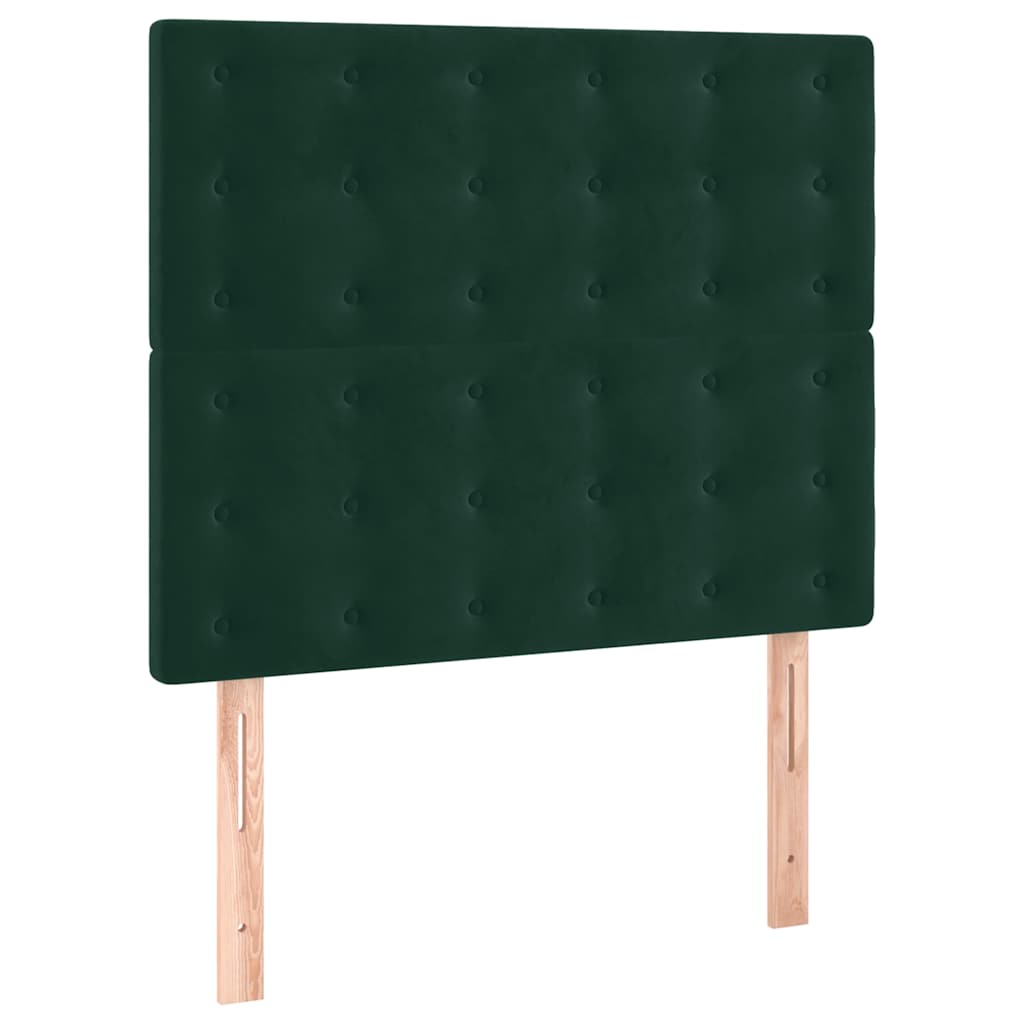 Box spring krevet s madracem tamnozeleni 100x200 cm baršunasti
