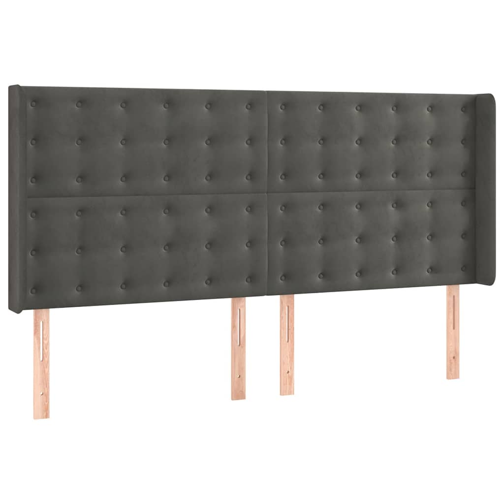 Krevet s oprugama i madracem tamnosivi 200x200 cm baršunasti