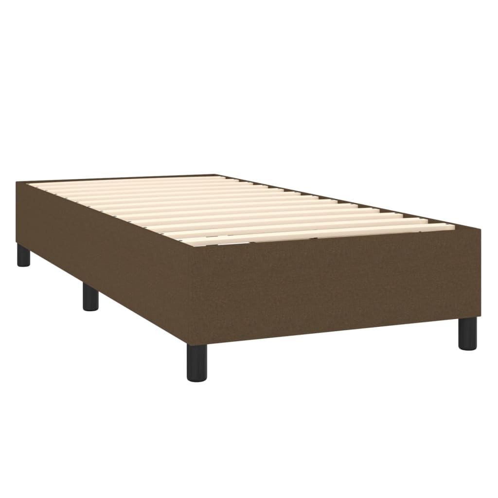 Krevet box spring s madracem LED tamnosmeđi 80 x 200 cm tkanina