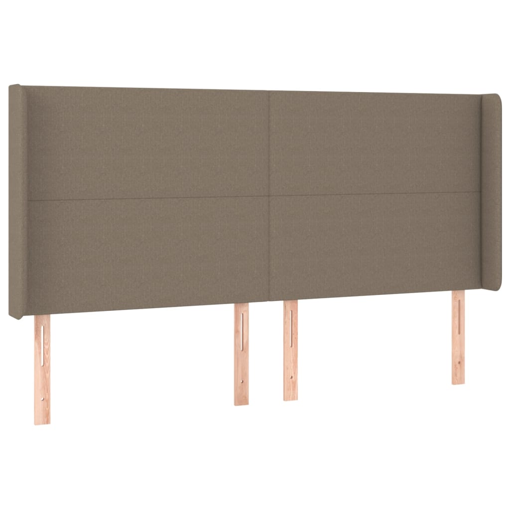 Krevet box spring s madracem LED smeđesivi 160x200 cm tkanina