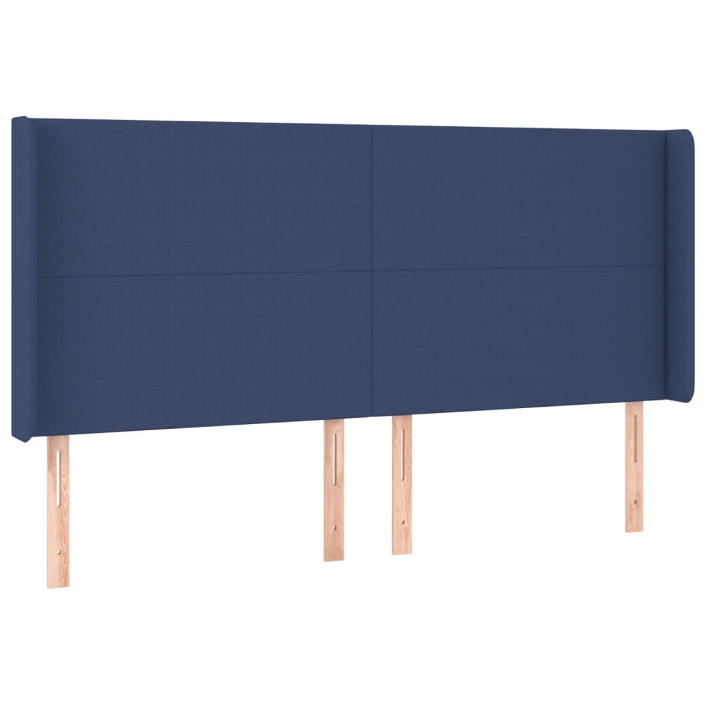 Krevet box spring s madracem LED plavi 160x200 cm od tkanine