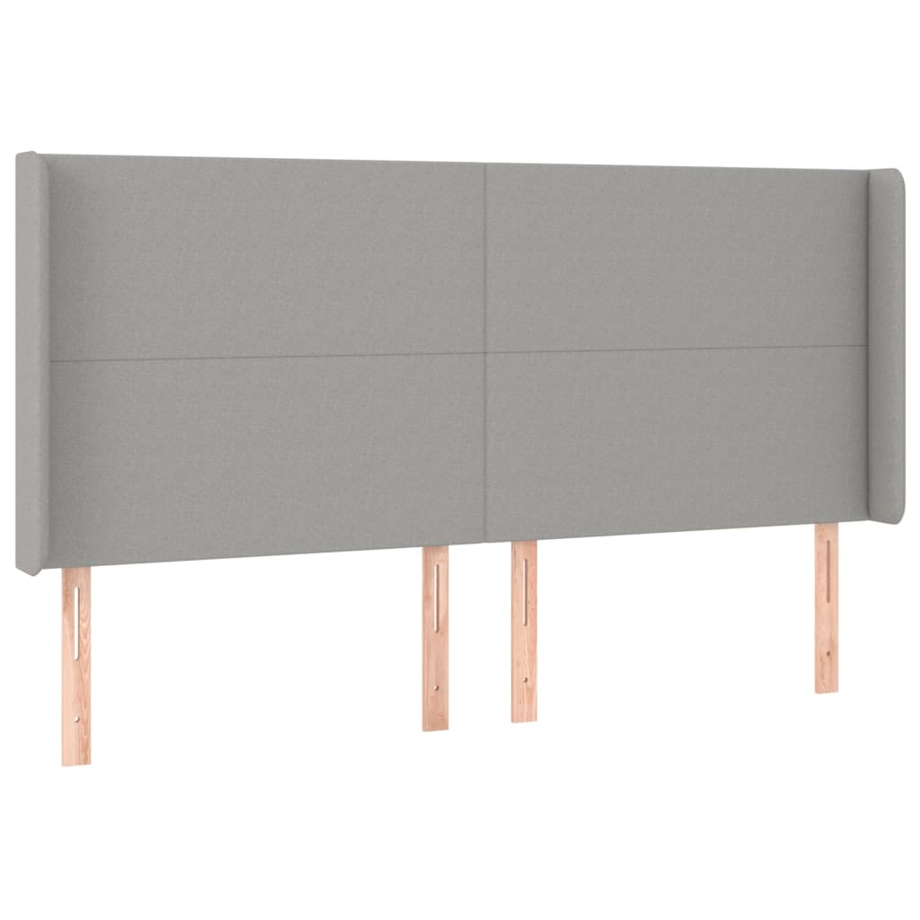 Krevet box spring s madracem LED svjetlosivi 180x200 cm tkanina