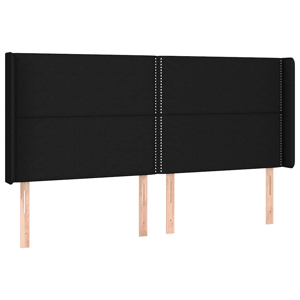 Krevet box spring s madracem LED crni 160x200 cm od tkanine