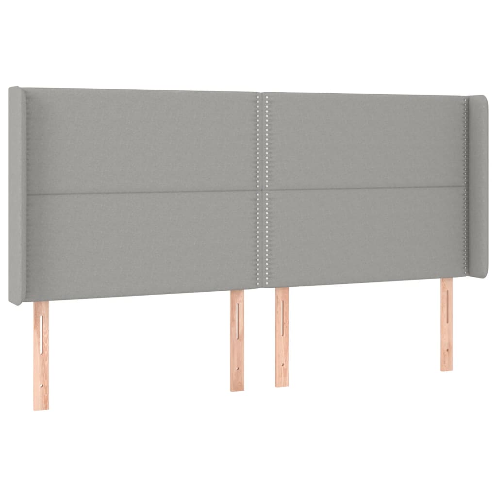 Krevet box spring s madracem LED svjetlosivi 200x200 cm tkanina