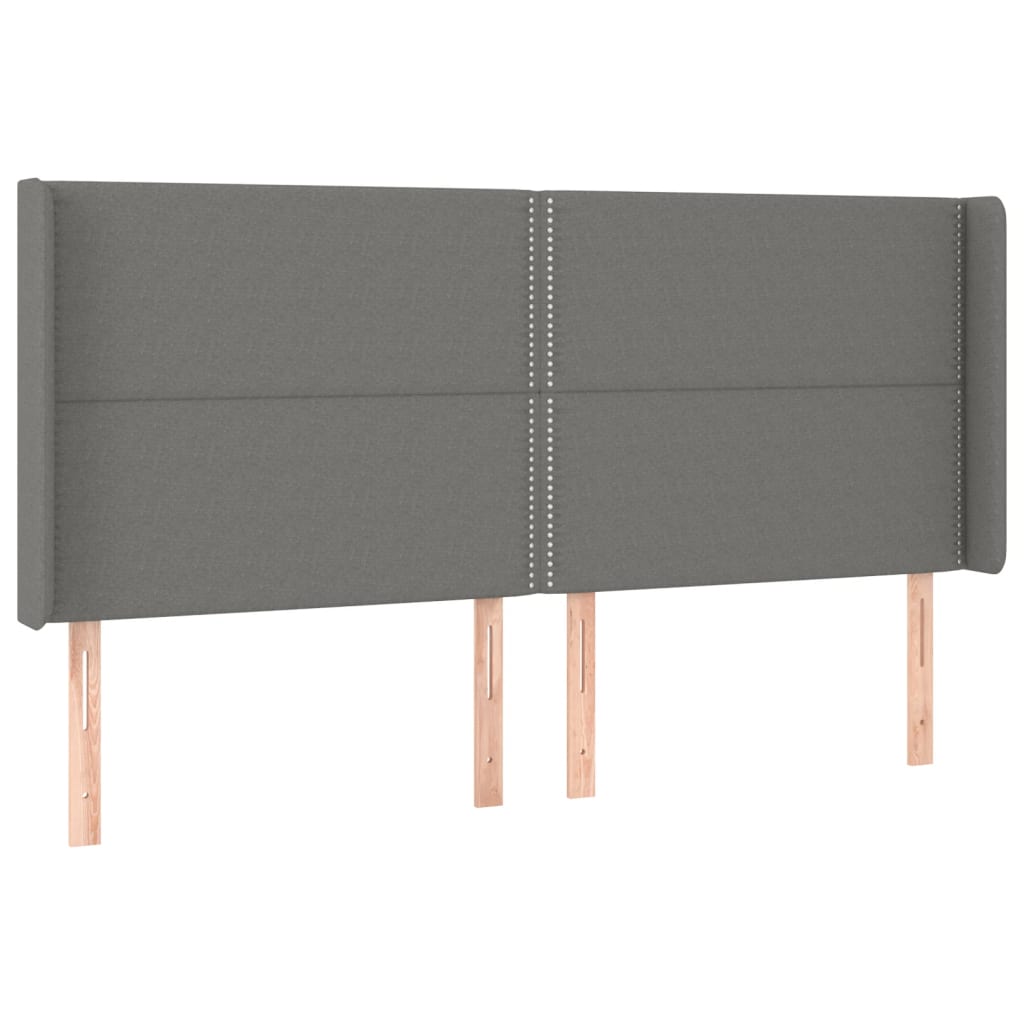 Krevet box spring s madracem LED tamnosivi 200x200 cm tkanina