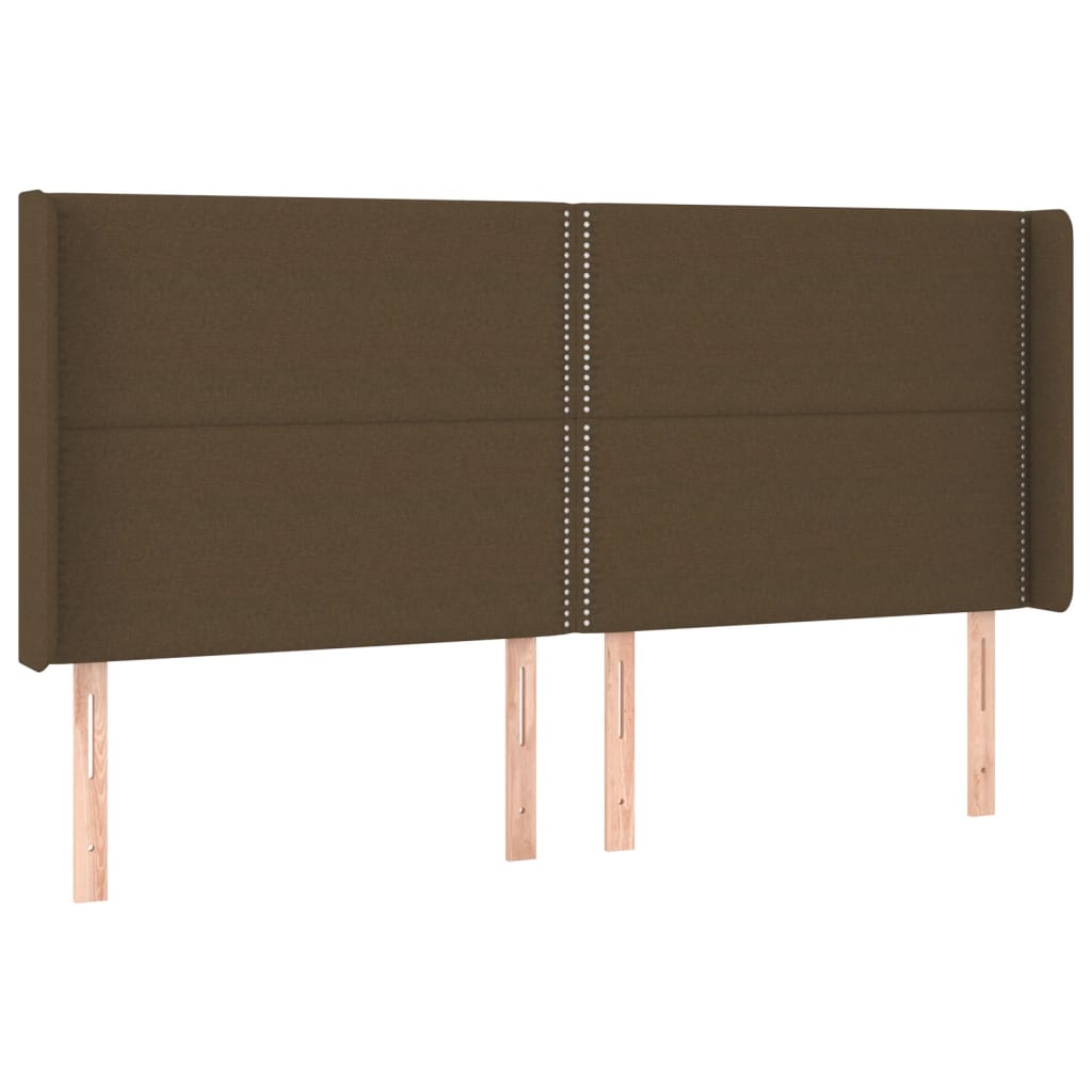 Krevet box spring s madracem LED tamnosmeđi 200x200 cm tkanina