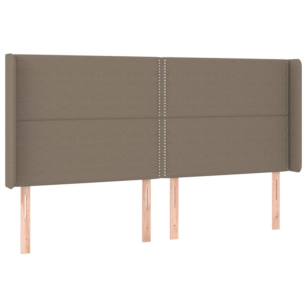 Krevet box spring s madracem LED smeđesivi 200x200 cm tkanina