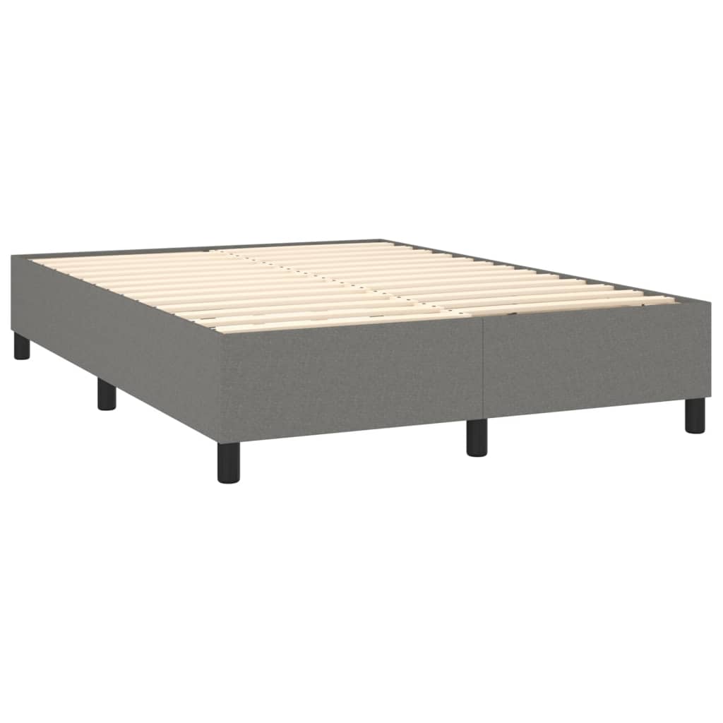 Krevet box spring s madracem LED tamnosivi 140x190 cm tkanina