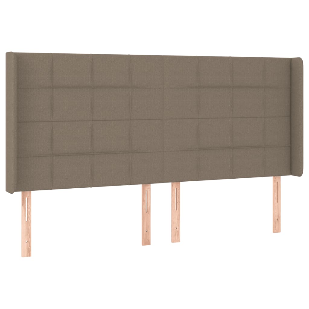 Krevet box spring s madracem LED smeđesivi 200x200 cm tkanina