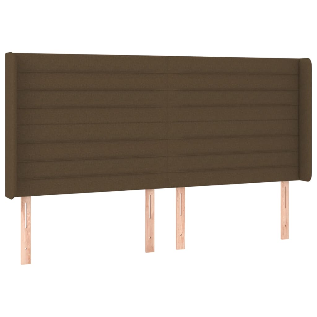Krevet box spring s madracem LED tamnosmeđi 160x200 cm tkanina