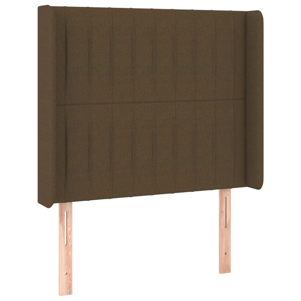 Krevet box spring s madracem LED tamnosmeđi 90x190 cm tkanina
