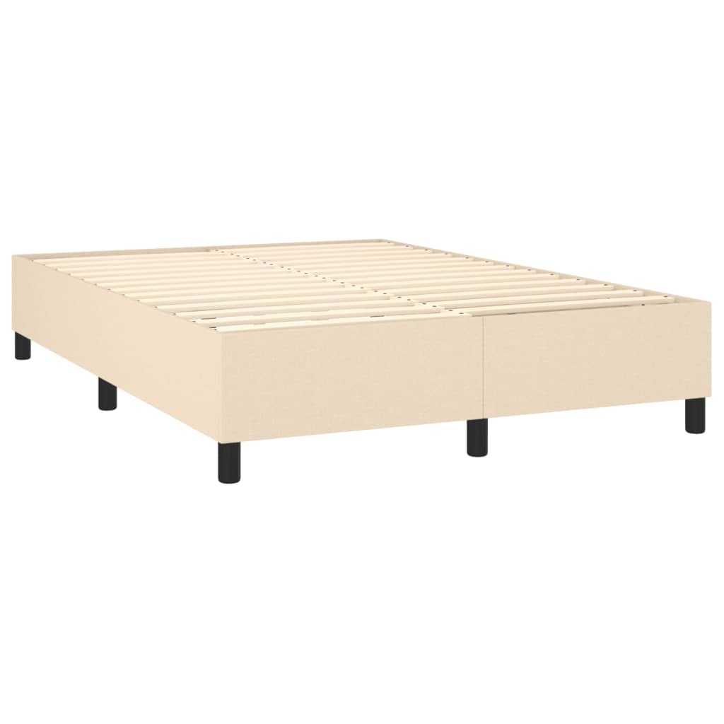 Krevet box spring s madracem LED krem 140x200 cm od tkanine