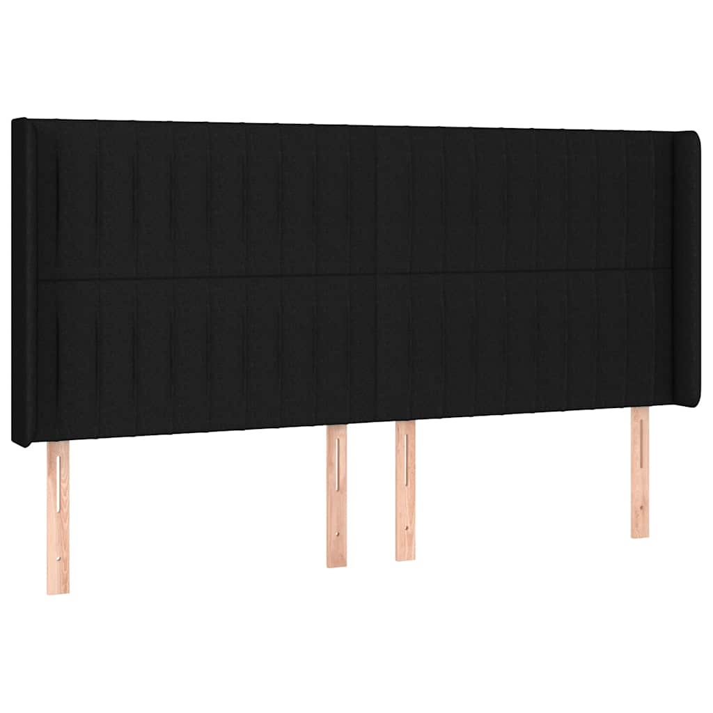 Krevet box spring s madracem LED crni 160x200 cm od tkanine