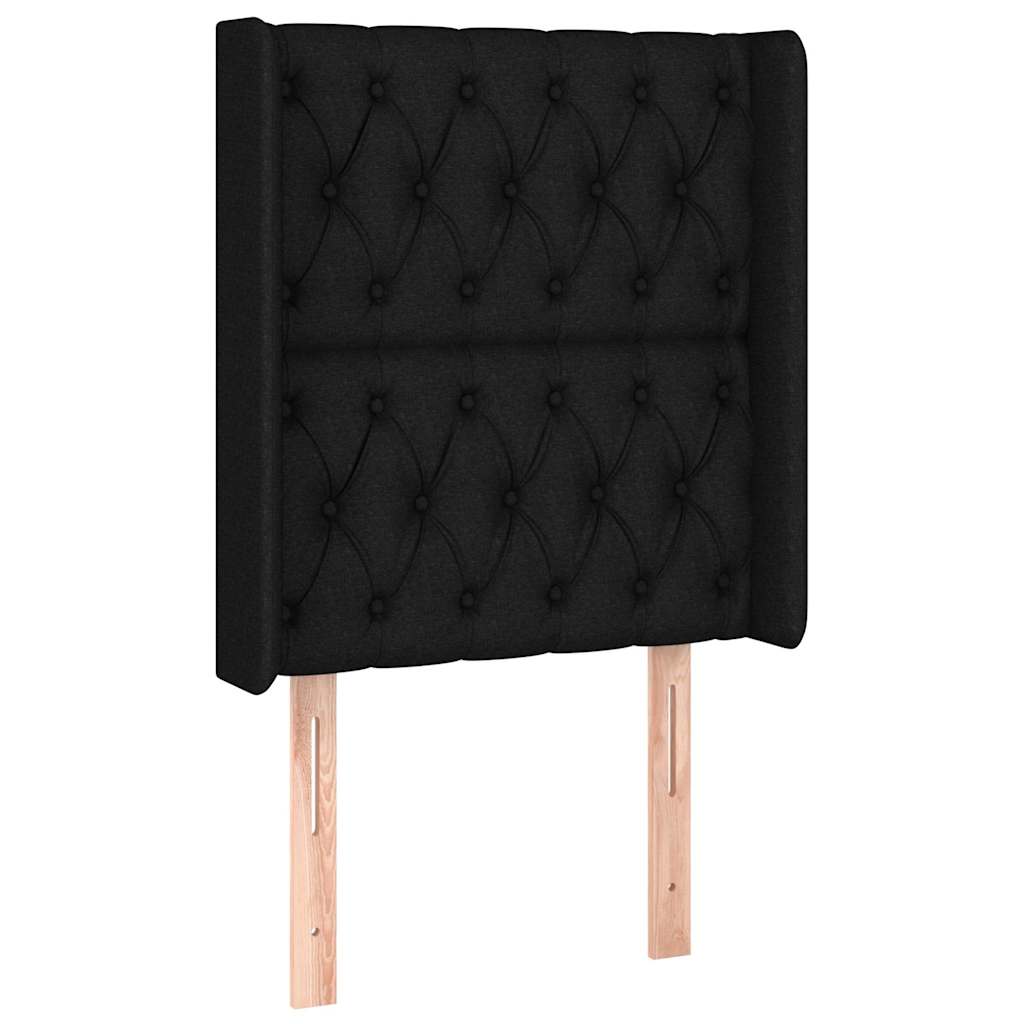 Krevet box spring s madracem LED crni 80 x 200 cm od tkanine