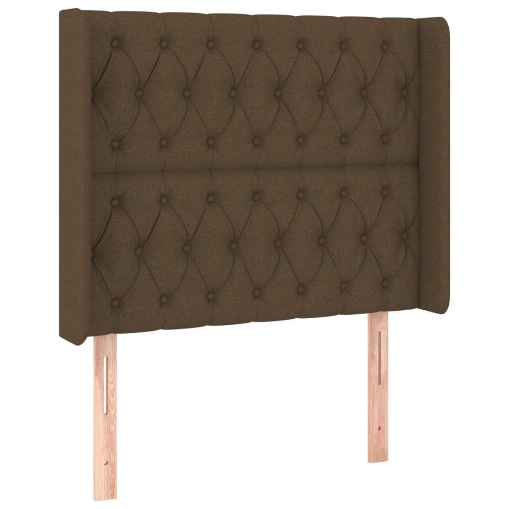 Krevet box spring s madracem LED tamnosmeđi 100x200 cm tkanina