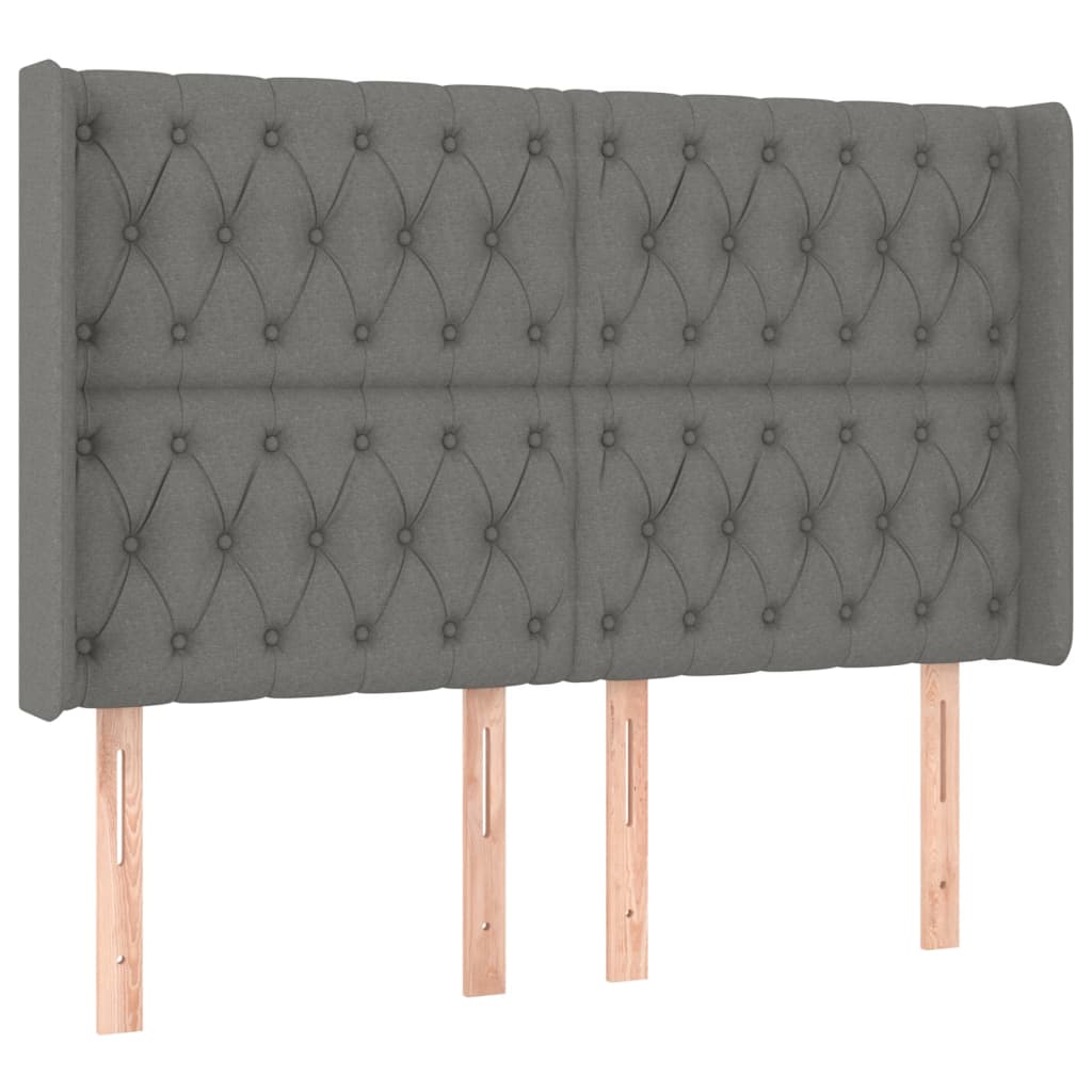 Krevet box spring s madracem LED tamnosivi 160x200 cm tkanina