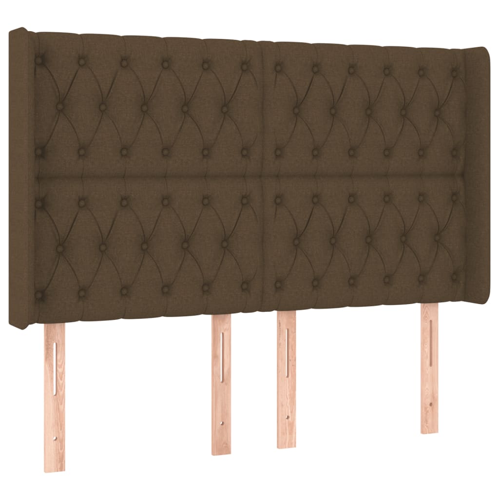 Krevet box spring s madracem LED tamnosmeđi 160x200 cm tkanina