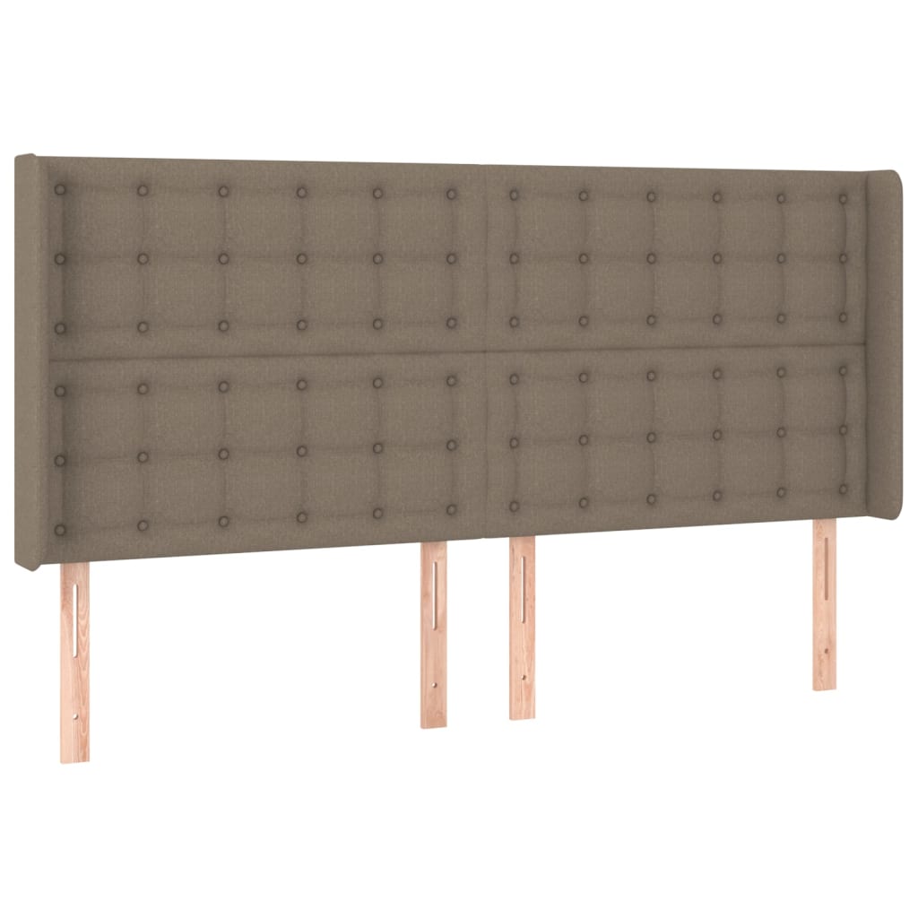 Krevet box spring s madracem LED smeđesivi 200x200 cm tkanina