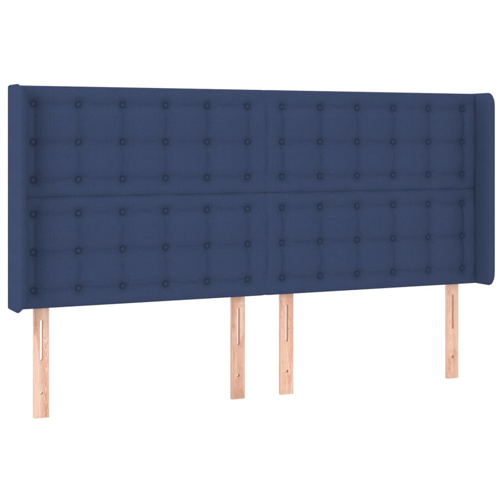 Krevet box spring s madracem LED plavi 200x200 cm od tkanine
