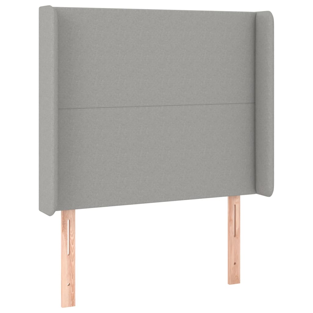 Krevet box spring s madracem LED svjetlosivi 80x200 cm tkanina