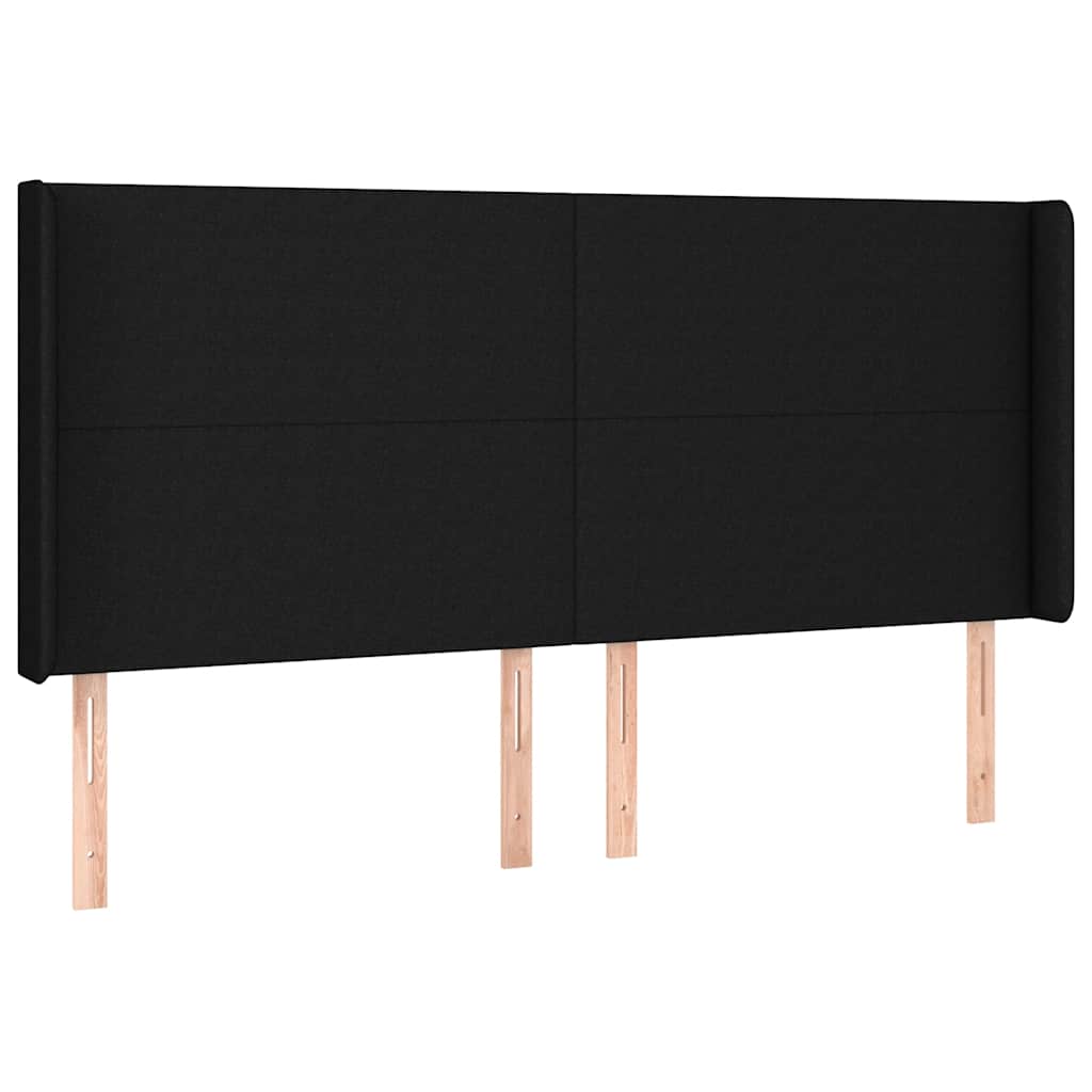 Krevet box spring s madracem LED crni 160x200 cm od tkanine