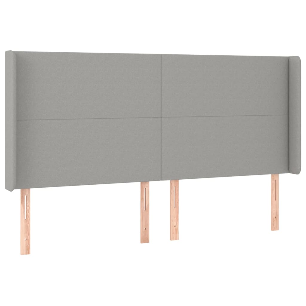 Krevet box spring s madracem LED svjetlosivi 200x200 cm tkanina