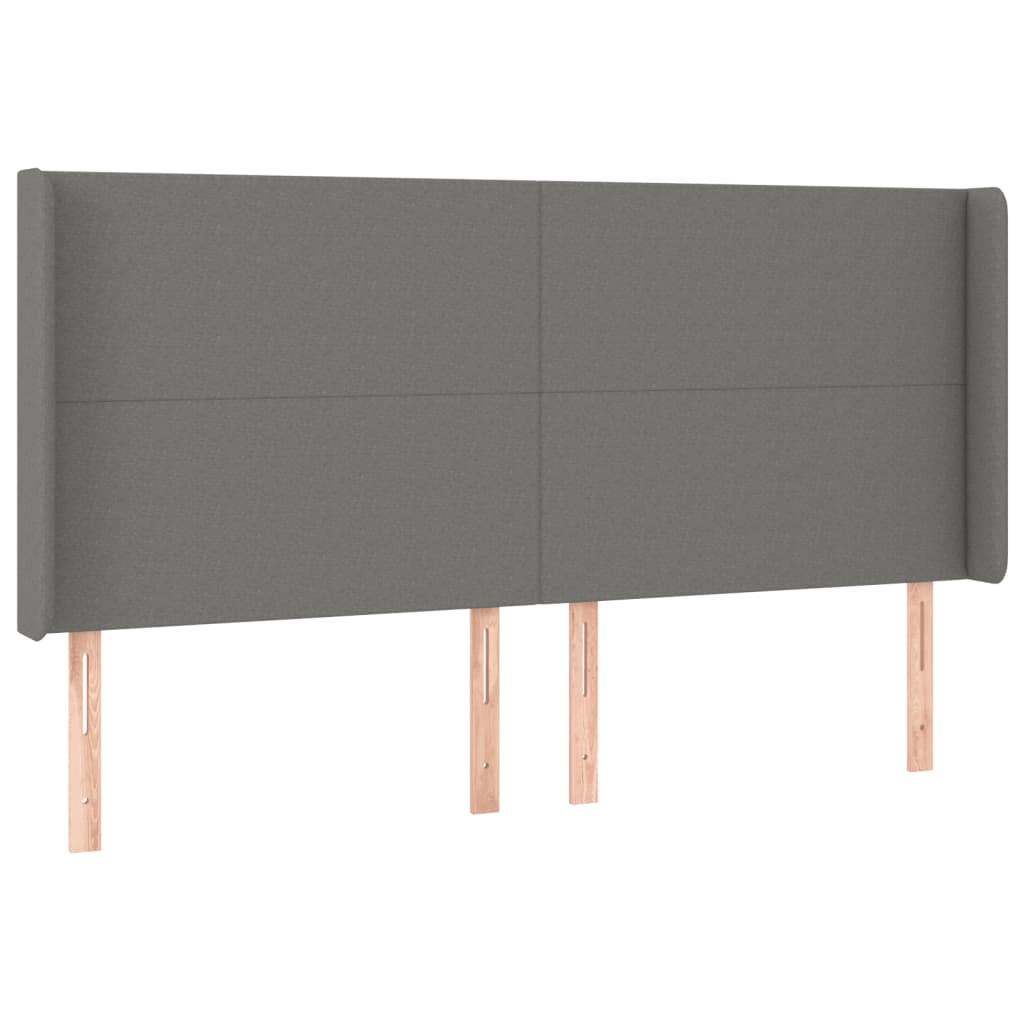 Krevet box spring s madracem LED tamnosivi 200x200 cm tkanina