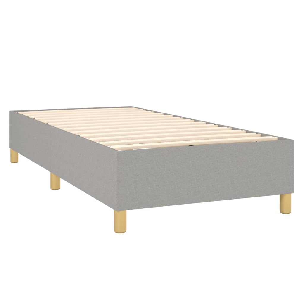 Krevet box spring s madracem LED svjetlosivi 100x200 cm tkanina