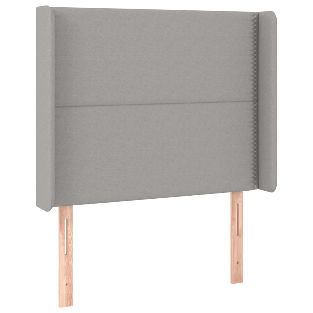 Krevet box spring s madracem LED svjetlosivi 100x200 cm tkanina