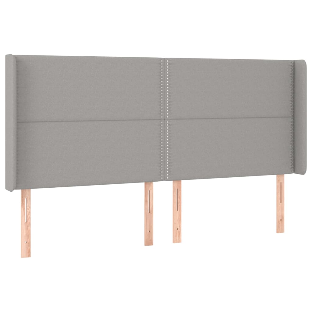 Krevet box spring s madracem LED svjetlosivi 200x200 cm tkanina