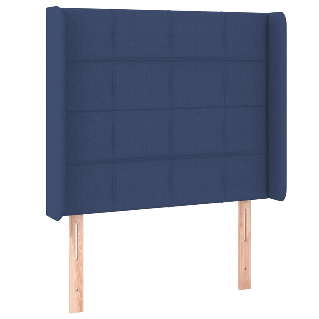 Krevet box spring s madracem LED plavi 90x190 cm od tkanine